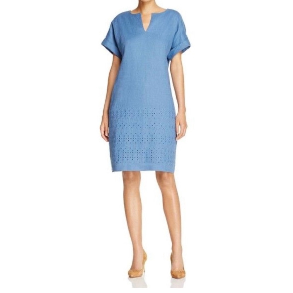 Lafayette 148 "Fabian" Embroidered Linen Shift